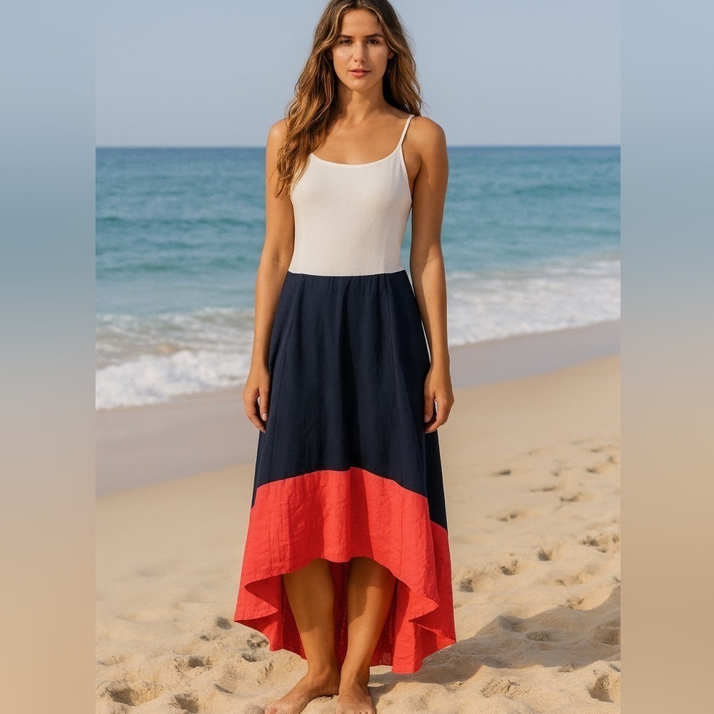 Hutch Color Block Tiered High Lo Dress in Excellent Pre Loved Condition